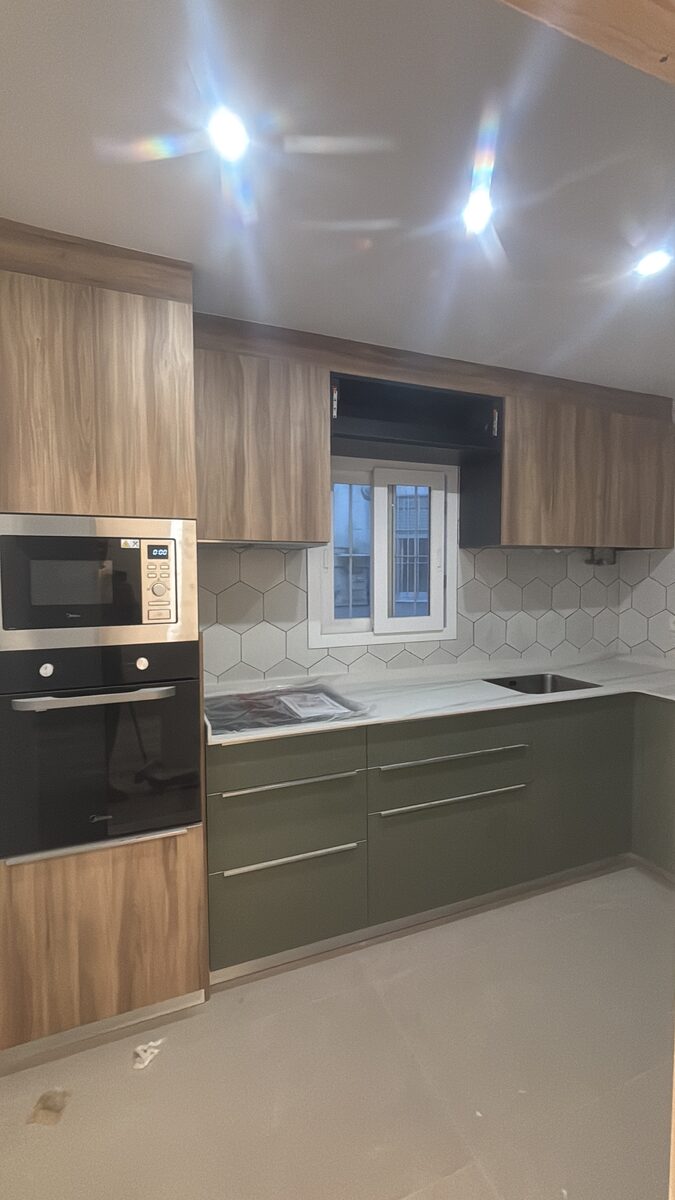 Cocina en tonos verdes